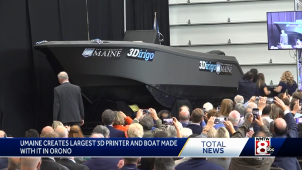 可下水航行 美缅因大学展示全球最大3D打印船
