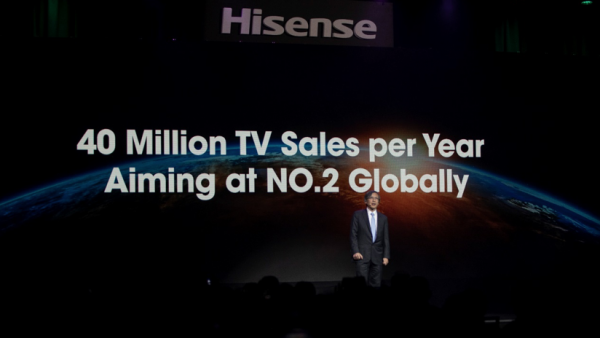 海信公布小目标：电视出货4000万台跻身全球前二