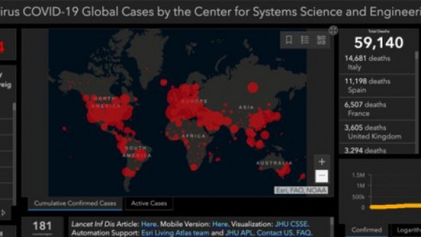 访问量达150亿次 中国留学生创建全球疫情地图